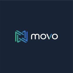 MOVO logo blue background